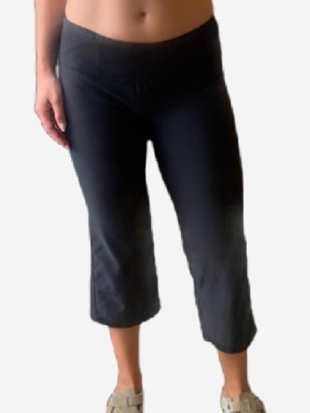 Zella Black Low Rise Flare Waist Yoga Capri Pants